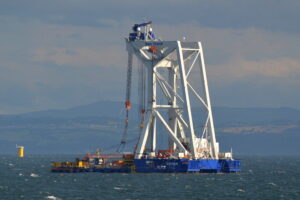 Svanen, lifting ship, involved with construction of burbo banks windfarm off the wirral