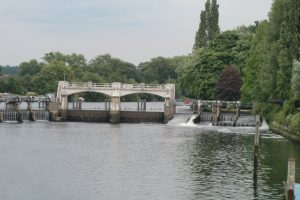 Teddington Lock near maximum head of water